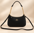 COACH Teri Shoulder Bag CA209 – Black Signature Canvas Crossbody Purse