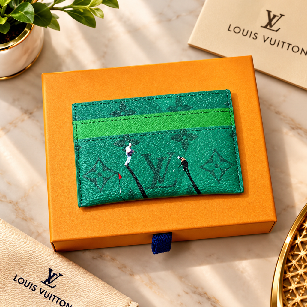 Louis Vuitton Golf Green Card Holder – Compact Designer Wallet