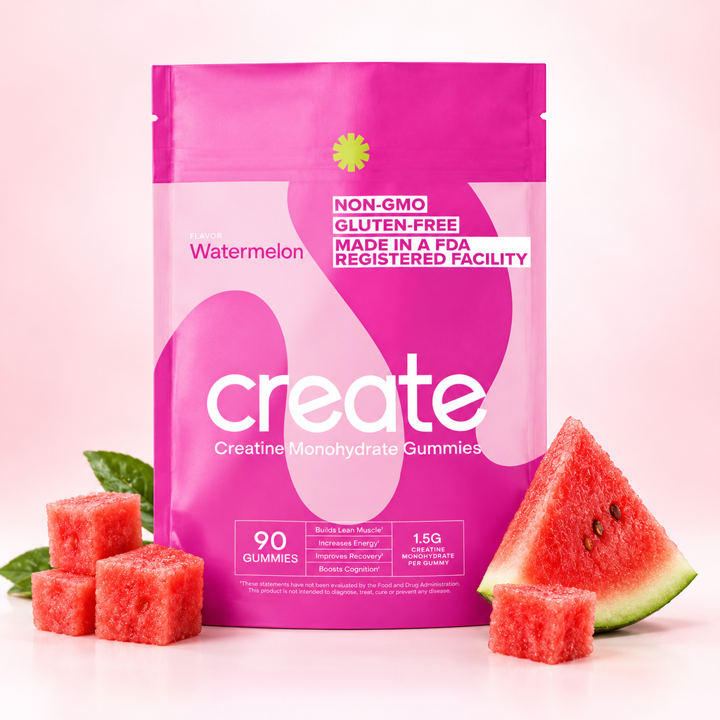Create Creatine Monohydrate Gummies – Watermelon, 1.5g per Gummy, 90 Count, Non-GMO