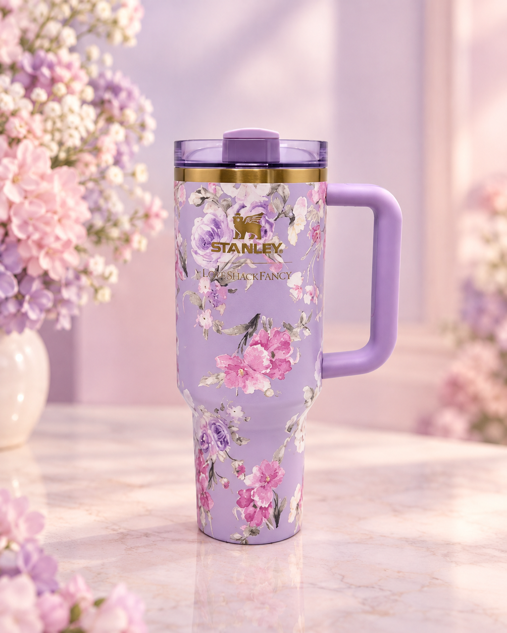 Stanley x LoveShackFancy Happy Thoughts 40 oz Quencher – Rosa Beaux Purple