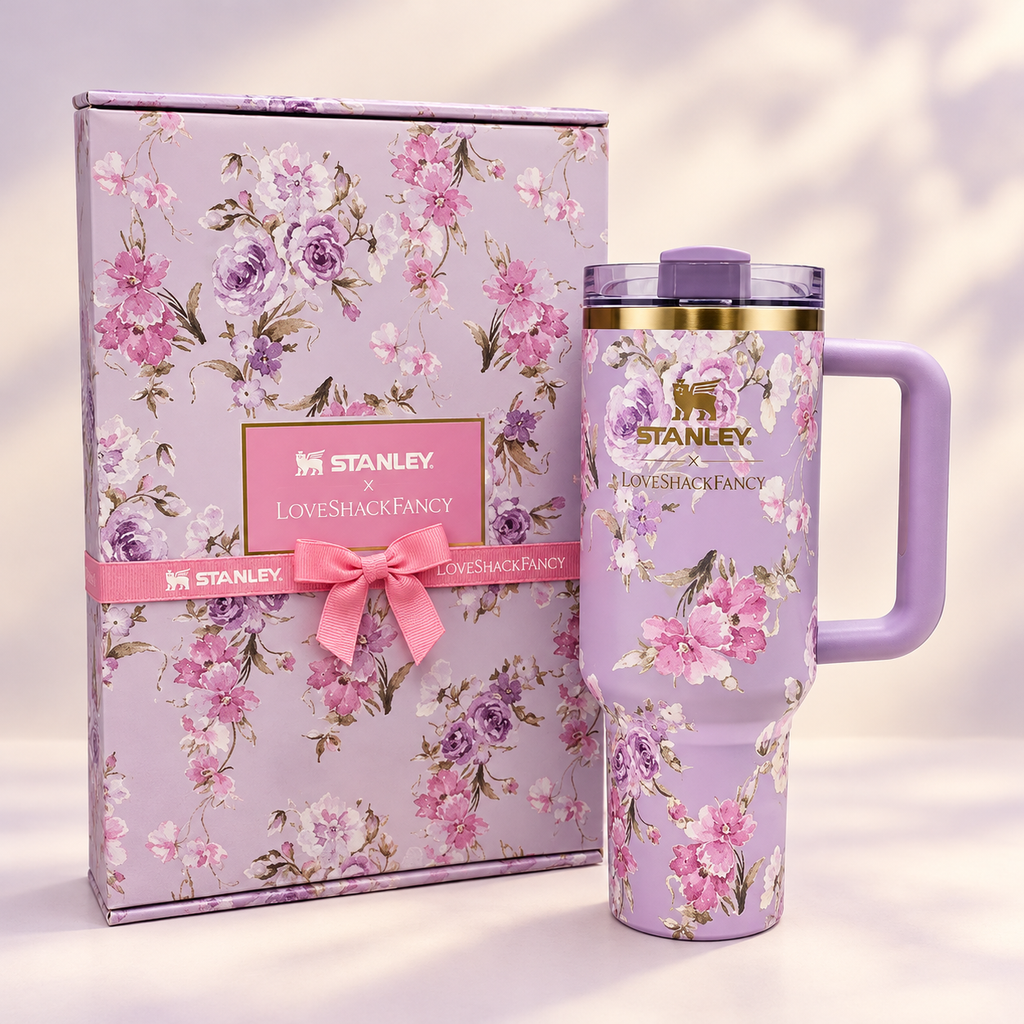 Stanley x LoveShackFancy Happy Thoughts Quencher 40 oz – Rosa Beaux Purple
