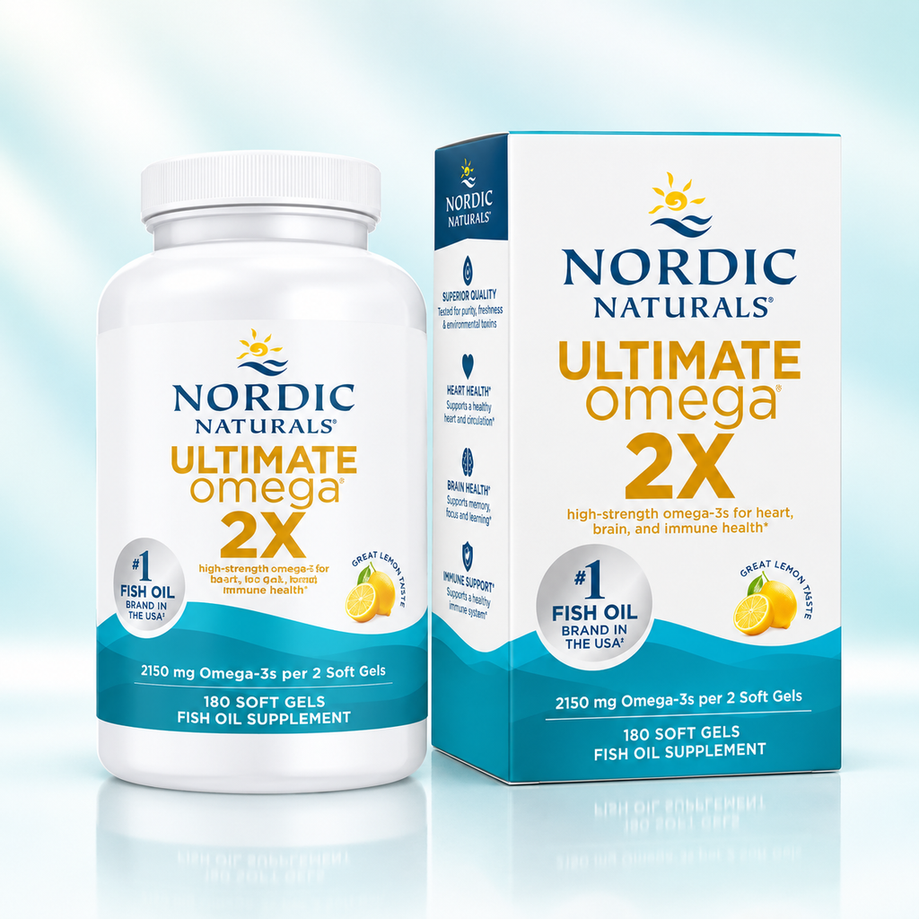Nordic Naturals Ultimate Omega 2X Fish Oil 2150mg, 180 Softgels – Exp 12/2027