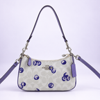 COACH Teri 2-Way Shoulder Bag Signature Canvas Blueberry Print CR292 New