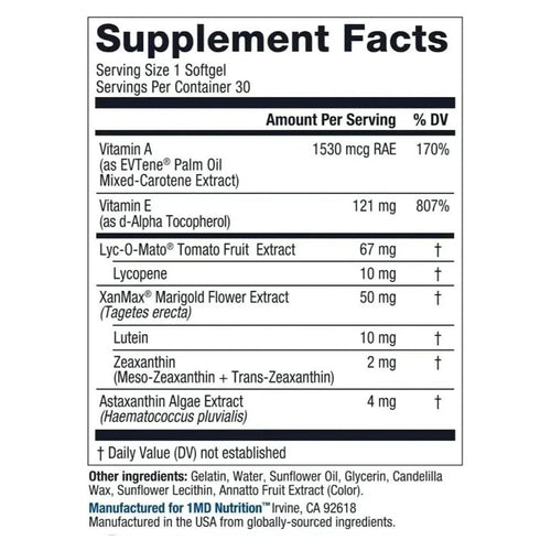 1MD Nutrition VisionMD Eye Supplement – 30 Softgels
