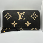 Louis Vuitton Zippy Long Wallet M80481 Monogram Empreinte Bicolor Black Beige