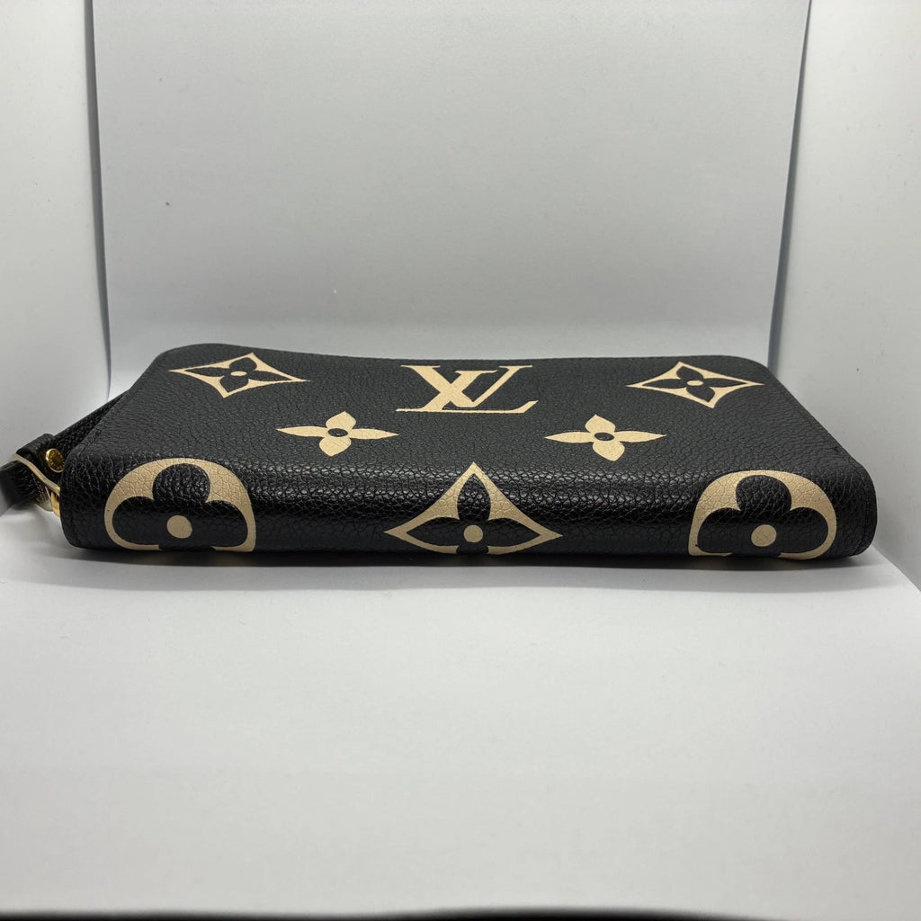 Louis Vuitton Zippy Long Wallet M80481 Monogram Empreinte Bicolor Black Beige