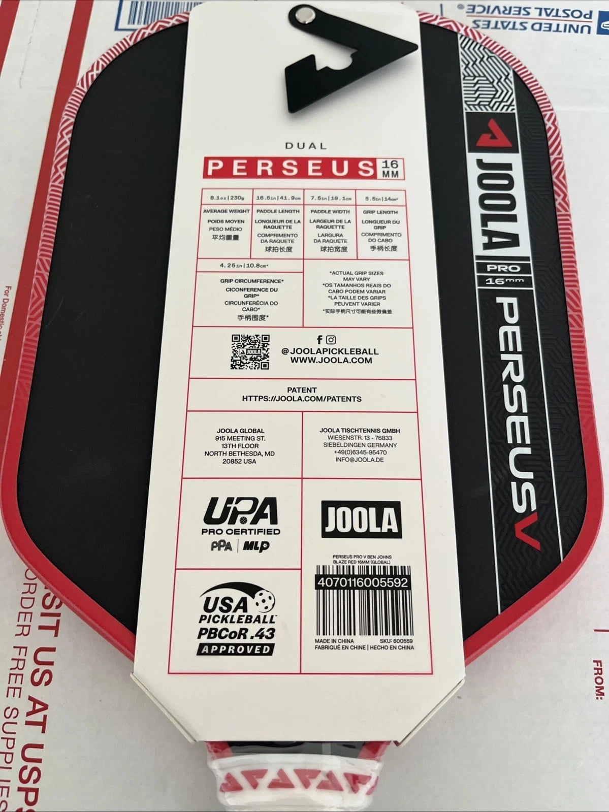 JOOLA Ben Johns Perseus Pro V 16mm Pickleball Paddle – Brand New