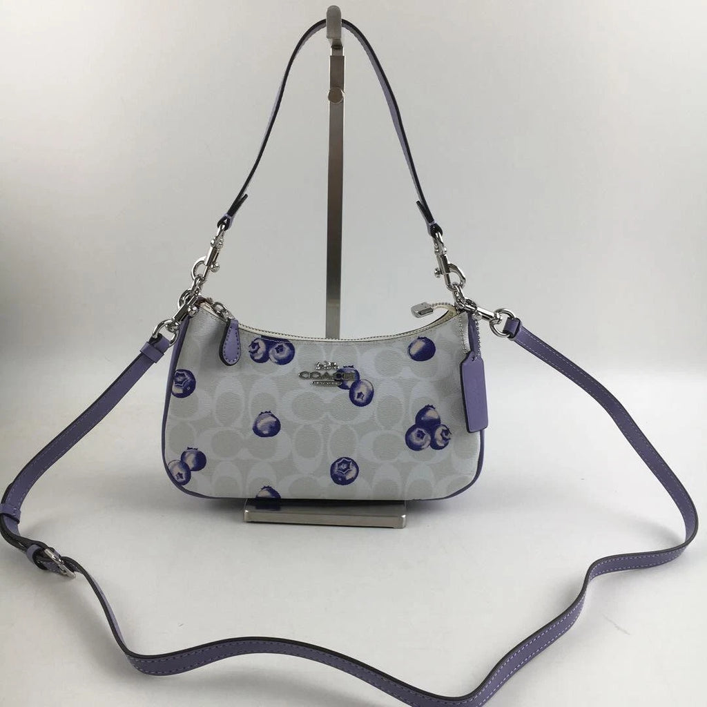 COACH Teri 2-Way Shoulder Bag Signature Canvas Blueberry Print CR292 New