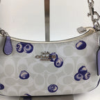 COACH Teri 2-Way Shoulder Bag Signature Canvas Blueberry Print CR292 New