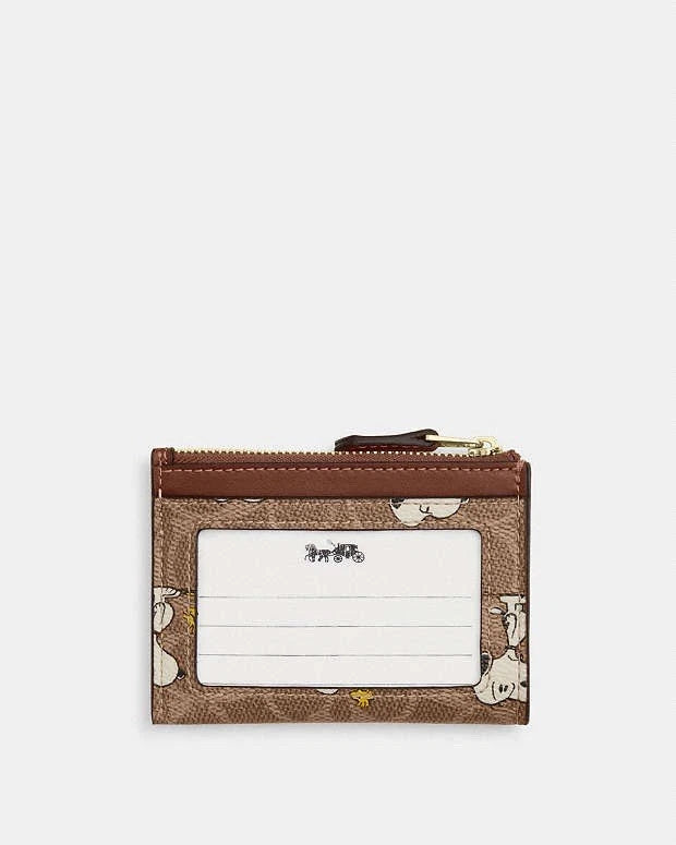 Coach X Peanuts Snoopy Mini Skinny ID Case in Signature Canvas CBT14