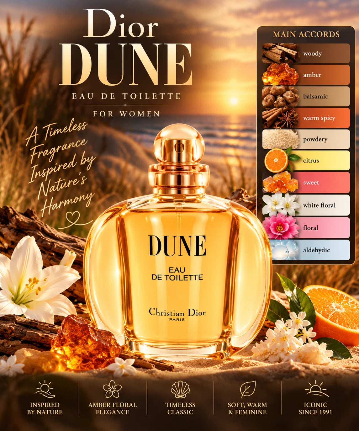 Dior Dune Eau de Toilette for Women 100ml / 3.4 oz – New in Box