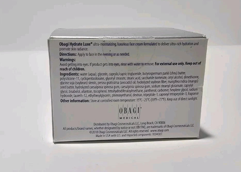 Obagi Hydrate Luxe Moisture-Rich Cream 1.7oz 48g – Authentic Open Box
