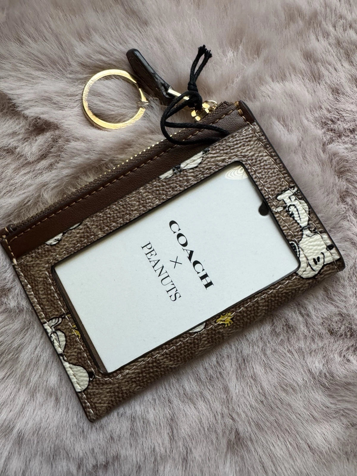 Coach X Peanuts Snoopy Mini Skinny ID Case in Signature Canvas CBT14