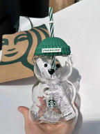 Starbucks Green Bear Glass Cup 591ml – 2026 Limited Edition