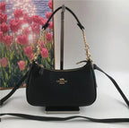 COACH Teri Shoulder Bag CA209 – Black Signature Canvas Crossbody Purse