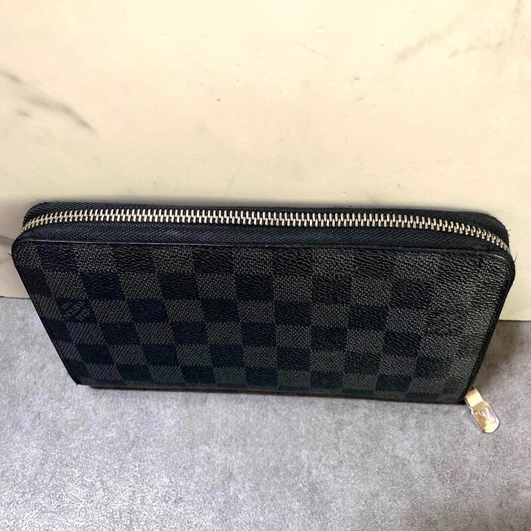 Louis Vuitton Zippy Organizer Wallet Damier Graphite N60111 Black
