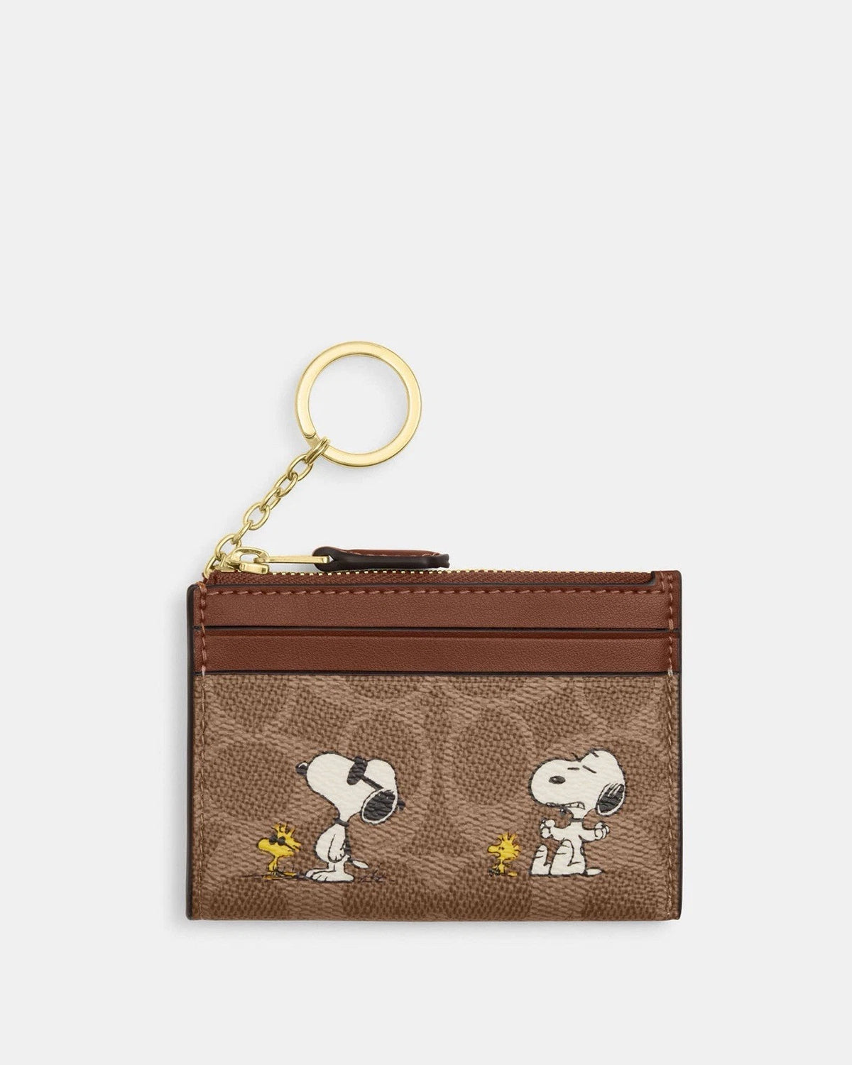 Coach X Peanuts Snoopy Mini Skinny ID Case in Signature Canvas CBT14