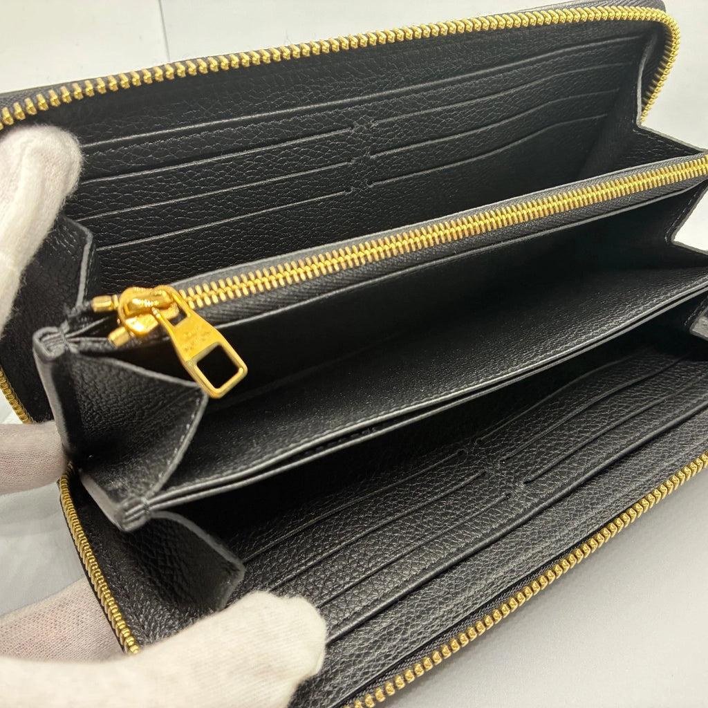 Louis Vuitton Zippy Long Wallet M80481 Monogram Empreinte Bicolor Black Beige