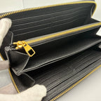 Louis Vuitton Zippy Long Wallet M80481 Monogram Empreinte Bicolor Black Beige